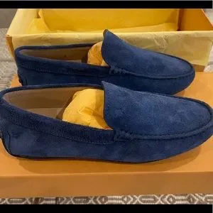 NWT• TOD\'S• Pantofola City •Gommino Suede• Driving Shoes • Size 6 (US 7) Navy Tod main image 2